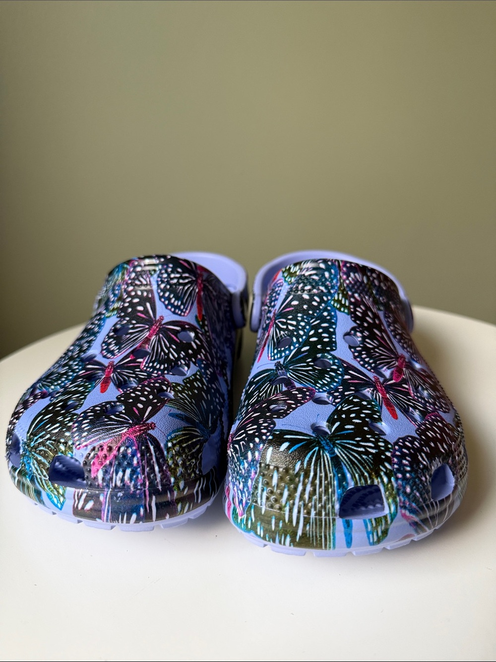 CROCS Lavender Butterfly Print Clogs - Picture 5 of 8